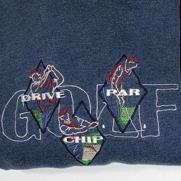 Vintage y2k Embroidered Golf Crewneck Golfers Sweatshirt Mens XXL Drive Par Chip - Picture 10 of 11